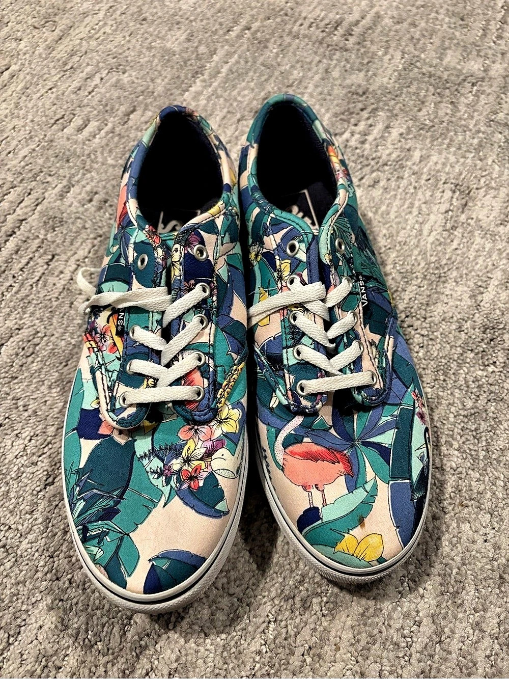 Vans Era Tropical Oasis Flamingo Floral Sneakers Blue & Multicolor US 7.5